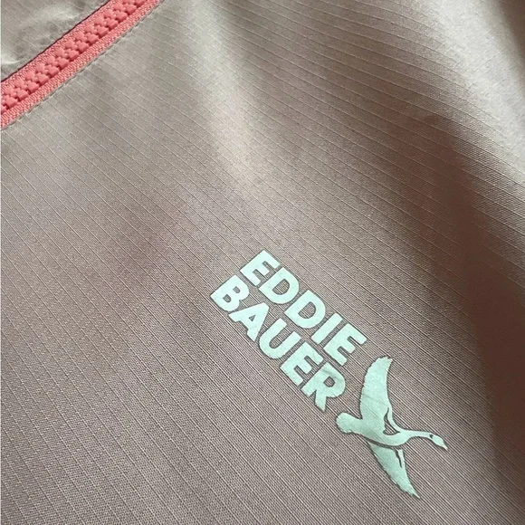 Eddie Bauer Kids Hooded Jacket Pink Colorblock Size L 14 16 Fleece Lined - Picture 4 of 9